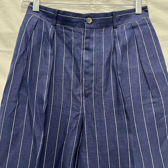 *SOLD*Ralph Lauren Blue Pinstriped Linen Women 2 Piece Suit USA Blue Label VTG - Picture 11 of 16